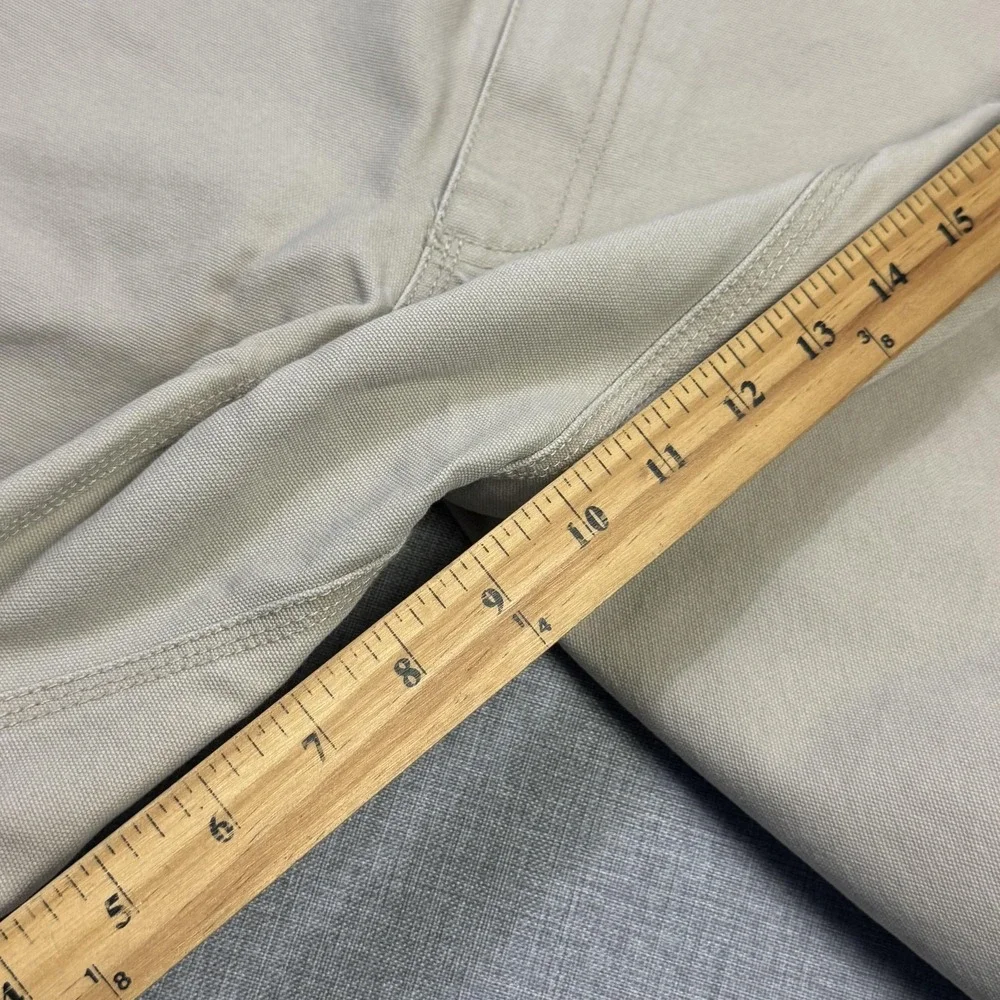 L.L. Bean Katahdin Iron Works Canvas Shorts Mens 42 Beige Cotton Relaxed Fit